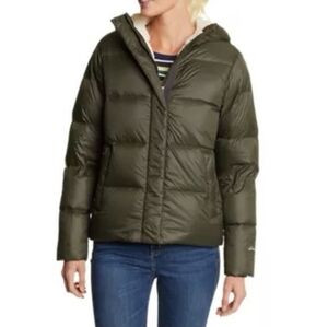 Eddie Bauer Olive Green Quilted Puffer Jacket